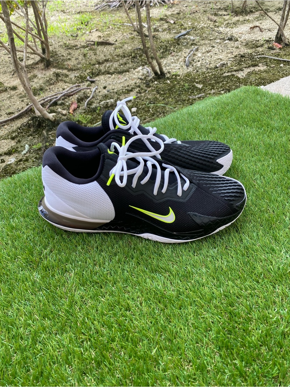 Nike Men’s Black White and Neon Yellow Athletic Shoes